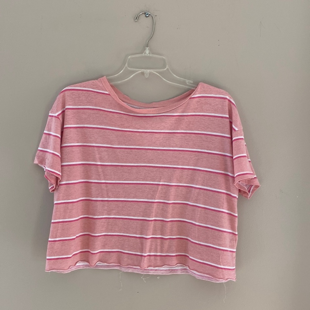 Pink and white size small cropped PINK brand t shirt.